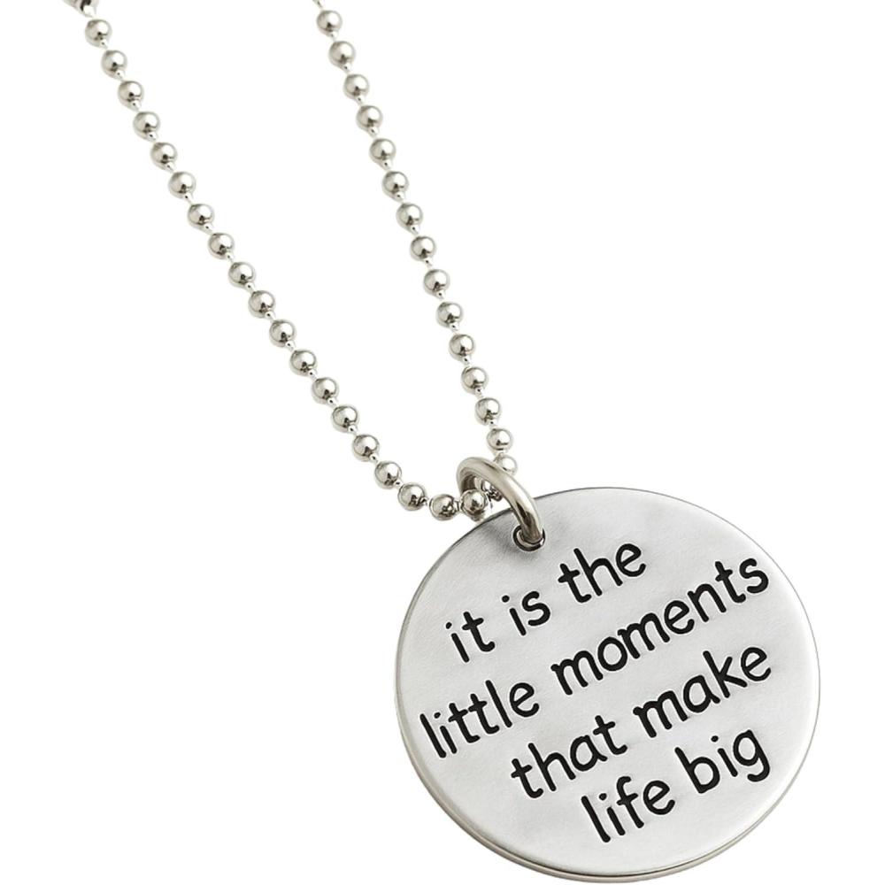 imageIt is the Little Moments that Make Life Big Inspirational Sterling Silver Necklace 18 inches  Handmade Word Jewelry Gift Ideas for Women  Personalized Birthday Valentines Day Christmas