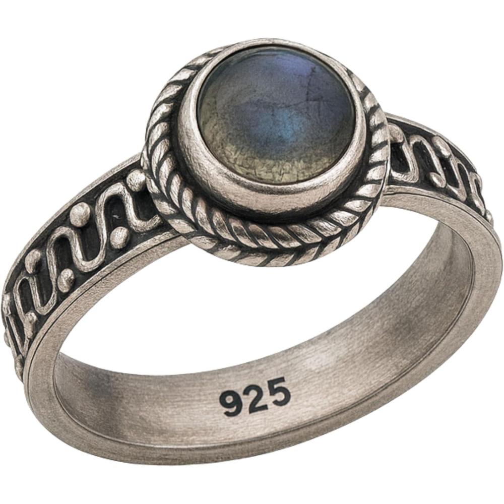 imageLabradorite Round Cabochon Ring 5mm Size 9925 Sterling Silver Hypoallergenic ampamp Nickel Free  Natural Gemstone Handmade Fine Jewelry for Women