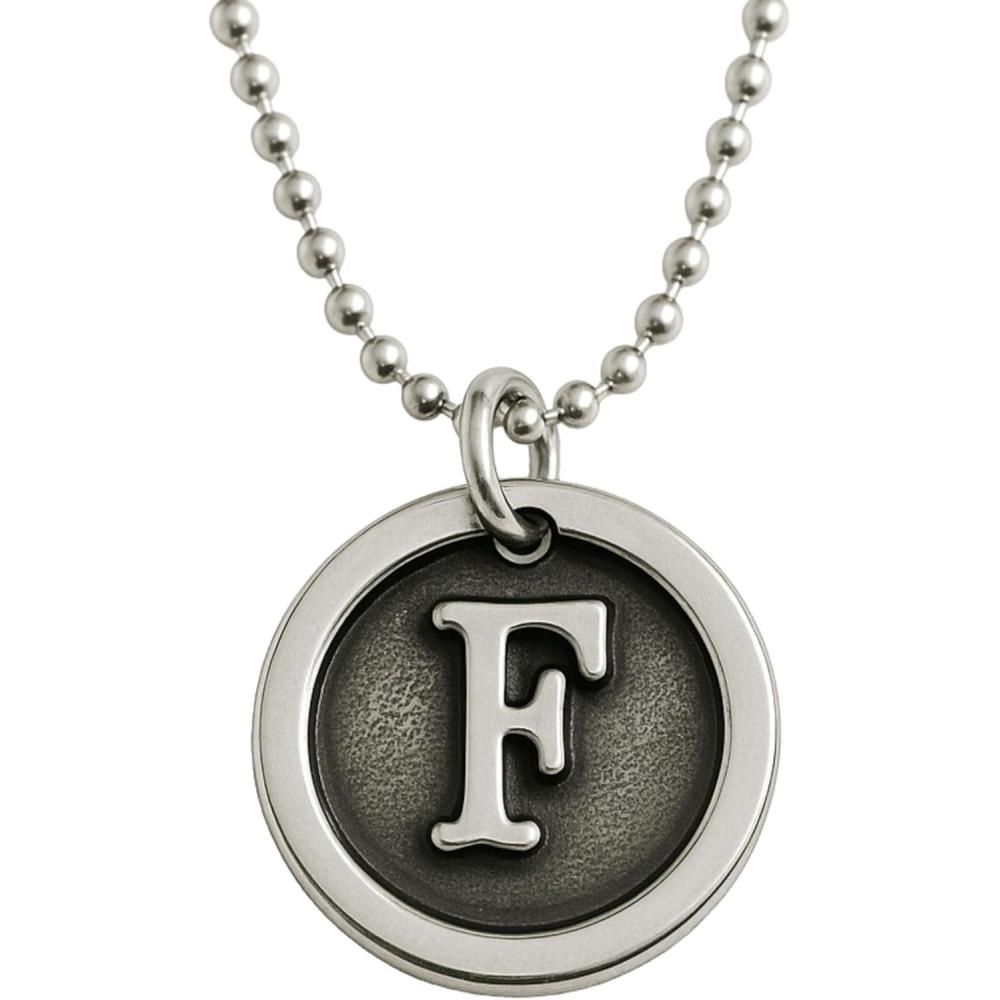 imageWax Seal Sterling Silver 18 inch Necklace  Old English Font Letter  Jewelry Gift Idea for WomenF