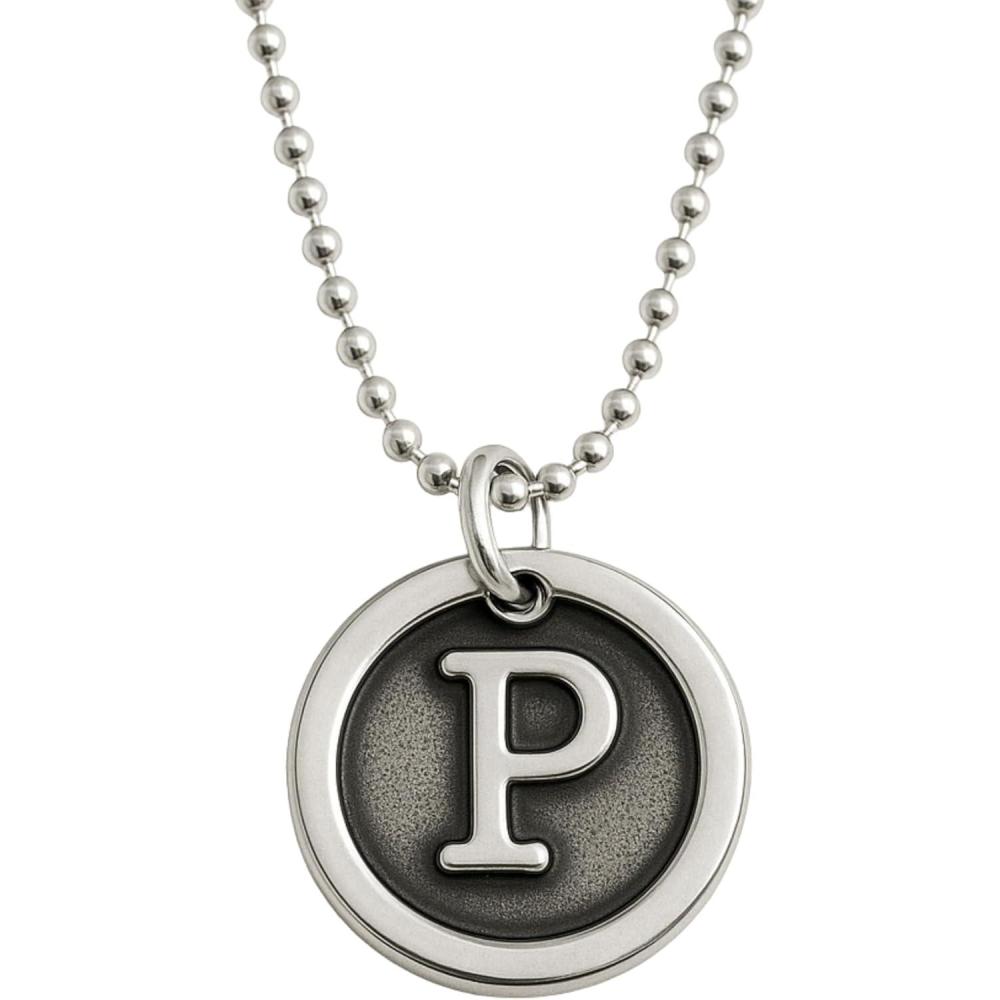 imageWax Seal Sterling Silver 18 inch Necklace  Old English Font Letter  Jewelry Gift Idea for WomenP