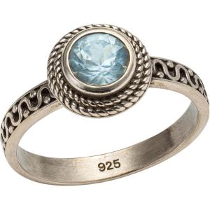Blue Topaz Sterling Silver Ring – Handmade Gemstone Jewelry Gift Ideas for Women
