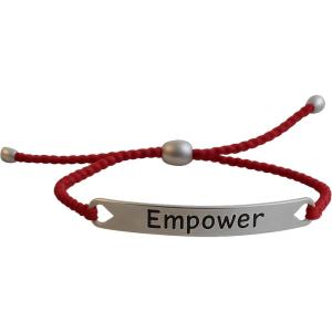 Empower Red Cord Sterling Silver Wrap Bracelet – Handmade Jewelry Gift Ideas for Women and Teenagers Girls(Empower)