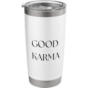 Good Karma Inspirational Spread Positivity and Kindness Stainless Steel Insulated Tumbler(White)