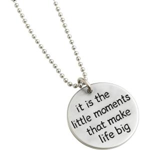 It is the Little Moments that Make Life Big Inspirational Sterling Silver Necklace 18 inches – Handmade Word Jewelry Gift Ideas for Women – Personalized Birthday Valentine’s Day Christmas