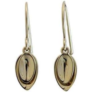 Lotus Petal Gold Plated Sterling Silver Dangle Drop Earrings – Handmade Jewelry Gift Idea for Women – Christmas Birthday Gift Jewelry – Aretes de Plata Esterlina Bañados en Oro