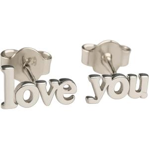 Love You Stud Earrings – Tiny Dainty 925 Sterling Silver, Hypoallergenic – Handmade Minimalist Fine Jewelry for Women