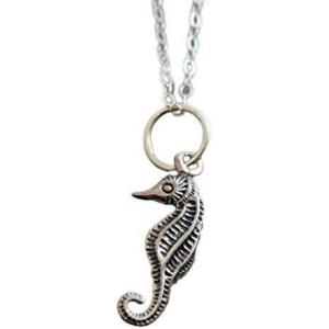 Seahorse Charm Necklace 2.3cm – 925 Sterling Silver Pendant, 18-Inch Chain – Handmade Minimalist Fine Jewelry for Women