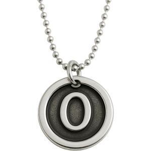 Wax Seal Sterling Silver 18 inch Necklace – Old English Font Letter – Jewelry Gift Idea for Women(O)