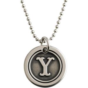 Wax Seal Sterling Silver 18 inch Necklace – Old English Font Letter – Jewelry Gift Idea for Women(Y)