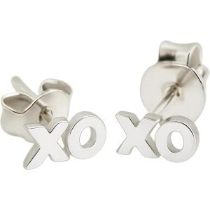 XO Stud Earrings – Tiny Dainty 925 Sterling Silver, Hypoallergenic – Handmade Minimalist Fine Jewelry for Women