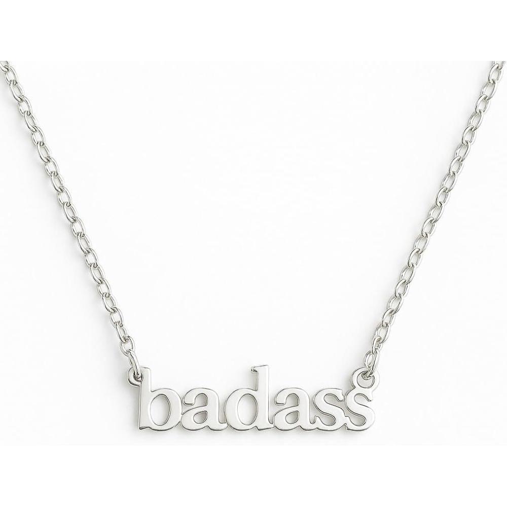 image:imageBad Ass Sterling Silver Necklace  Handmade Word Jewelry Gifts for Women  Birthday Valentines Mothers Day Christmas Gift Her