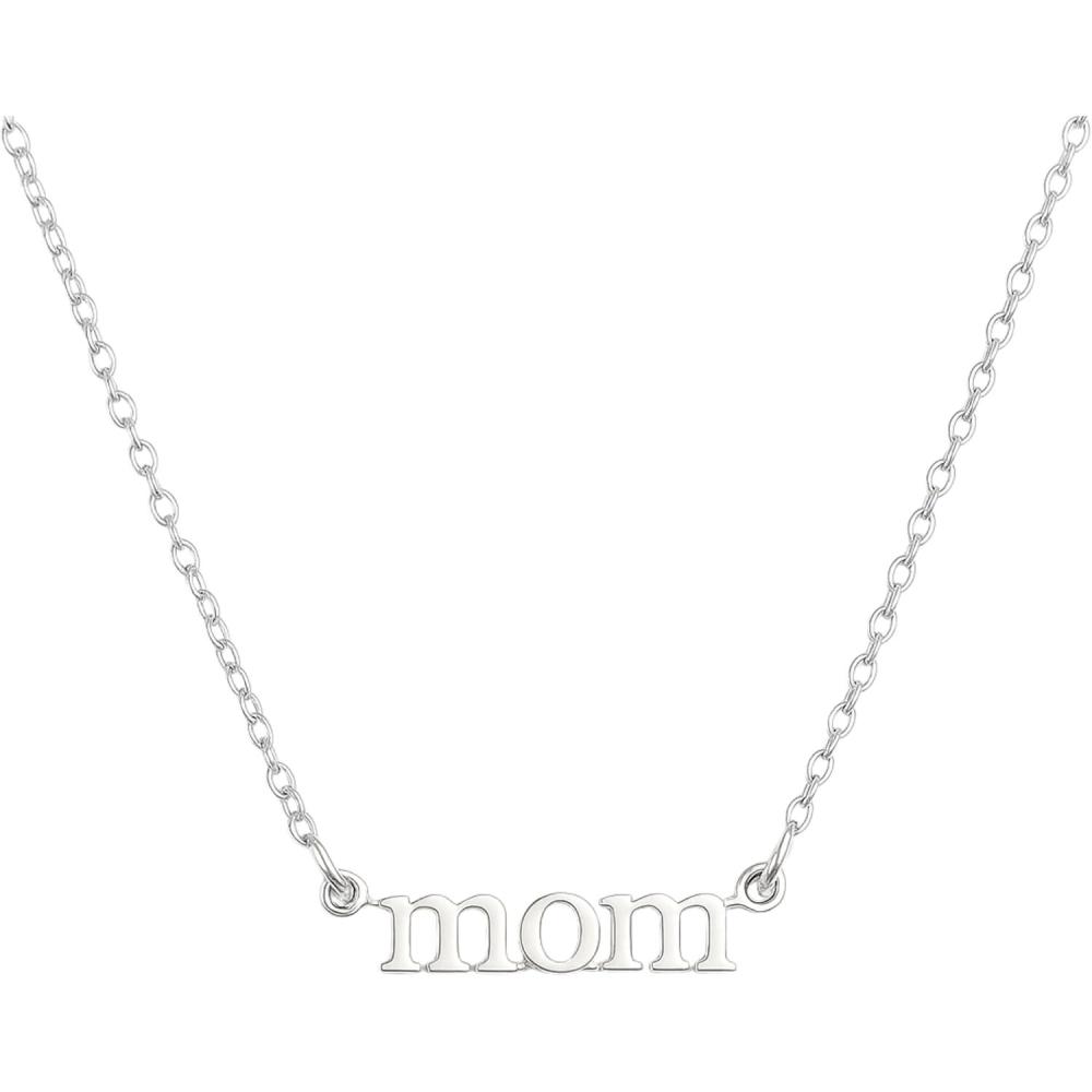 image:imageMom Text Sterling Silver Necklace 16 inches with a 2 inch extender  Handmade Word Jewelry Christmas Gifts for Her Women  Birthday Valentines Mothers Day First Mom New Mother