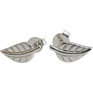 Leaf Stud Earrings 10mm – 925 Sterling Silver, Handmade Dainty Minimalist Fine Jewelry for Women