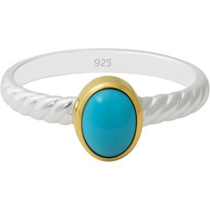 Turquoise Oval Sterling Silver Ring – Handmade Gemstone Jewelry Boho Gift Ideas for Women Her