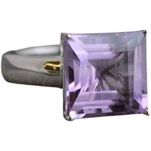 Amethyst Princess Cut Sterling Silver Ring – Purple Stone – Natural Gem Gemstone – Christmas Gift Idea – Handmade Jewelry Gift Idea for Women – February Birthstone Birthday Gift (6)