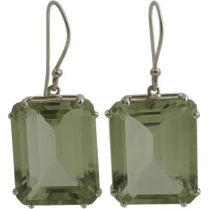 Green Amethyst Sterling Silver Chunky Earrings – Handmade Jewellery Gifts for Women – Natural Prasiolite Gem Gemstone – Birthday Mother’s Day Gift Bridal Wedding Mother of the Bride