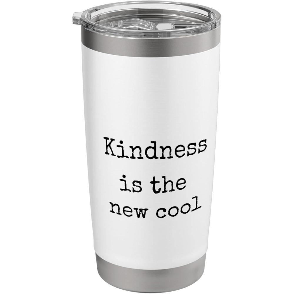 image:imageKindness is the New Cool Inspirational Quote College Stainless Steel Insulated TumblerWhite